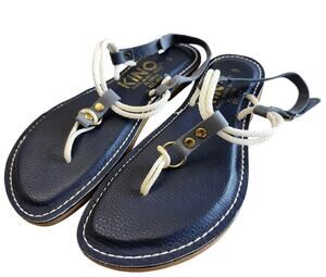 Kino 9 Key West Leather Nautical Sandals Coastal Rope Knot Beach Boho Comfy